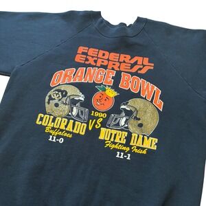 Vintage 90s Orange Bowl Sweatshirt CU BUFFS CO Fruit of the Loom made in usa XL
